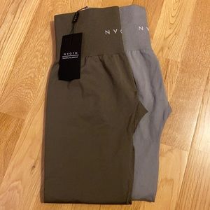 NVGTN (Bundle) solid seamless leggings Olive+Grey